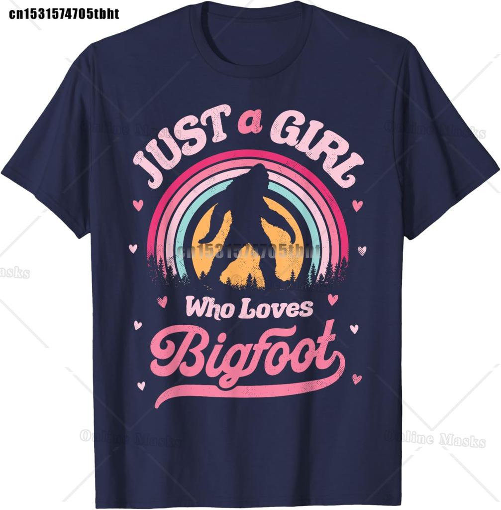 Bigfoot Just A Girl Who Loves Sasquatch Funny Retro Vintage TShirt