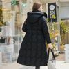 Autumn Winter Thicken Warm Parka Women Casual Solid Color Big Pocket Slim Long Hooded Coat Jackets Outwear