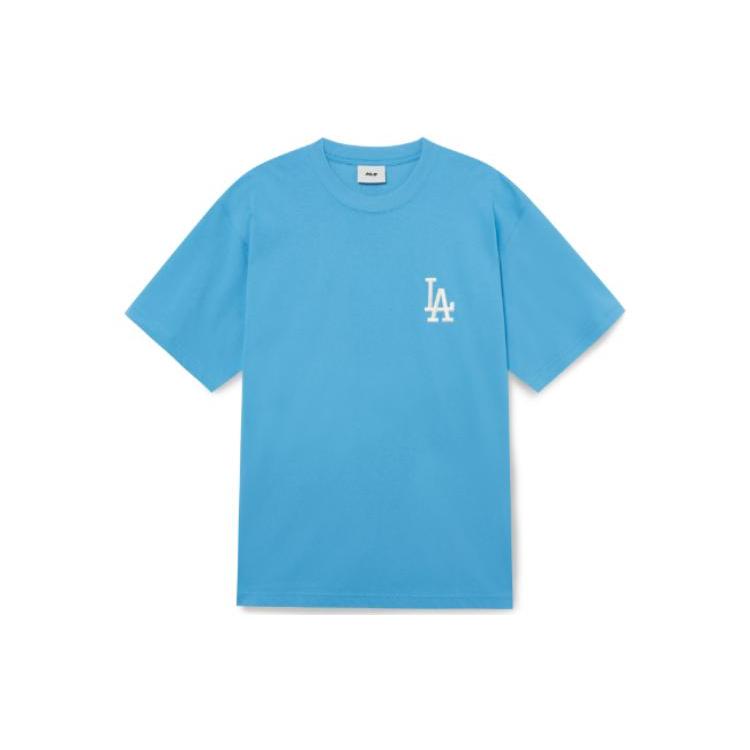 New MLB SS23 Drop Shoulder Sleeve T Shirt Unisex Light Blue 3ATSU2033-07ABD