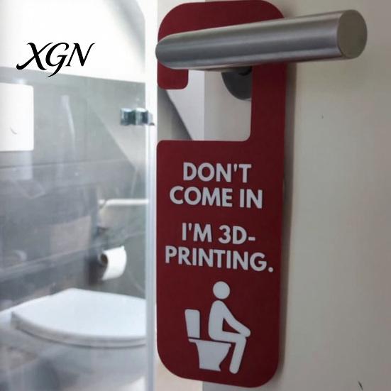 Door Handle Hanging Sign Funny 3D Printed Hanger for Workshop And Office, Don't Come in I'm Printing, Durable Plastic PLA Material Privacy Plaque Knob