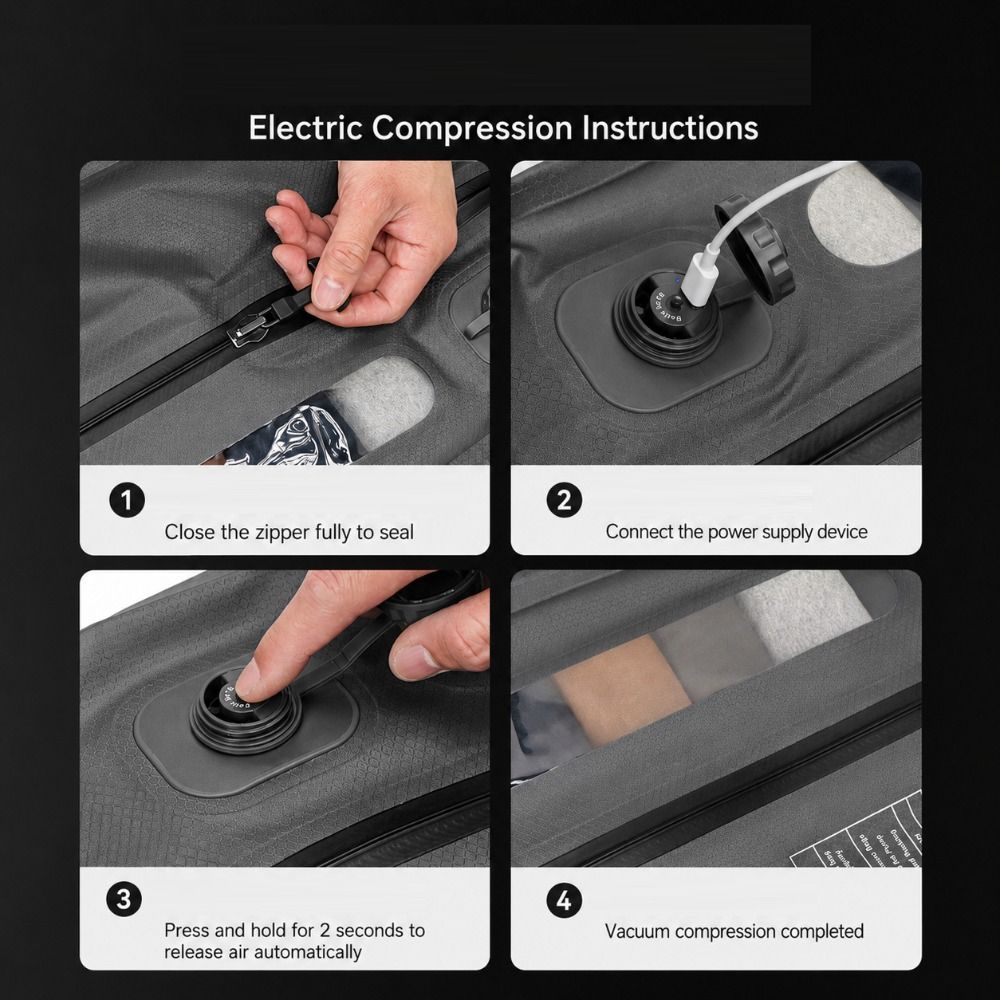 Reusable Electric Vacuum Bag Electric Pump Travel Compression Pack Compressed Storage Bag Suitcase