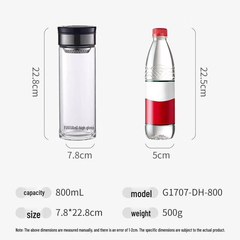 Fuguang Shangyu 800ml High Borosilicate Glass Single-Layer Tea Mug
