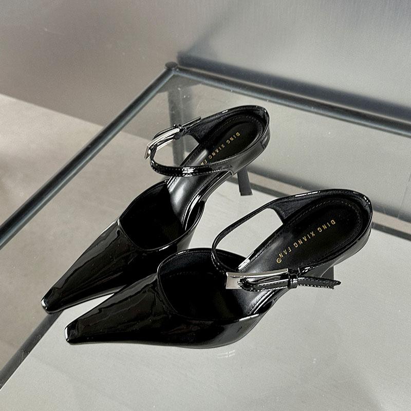 

Мода Мода Металлическая Пряжка Туфли на Шпильке для Женщин Женские Слипоны Остроносая Обувь Женские Туфли-Лодочки на Высоком Каблуке 35