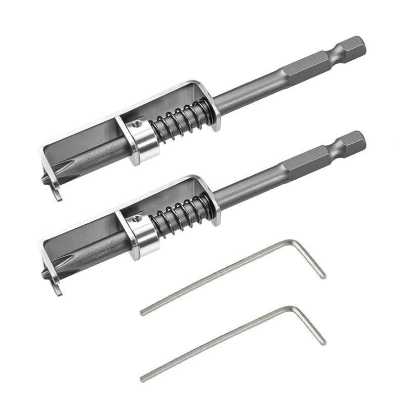 2-Piece Anti-Drop Spring-Loaded Screw Fixing Drill Bit Tool