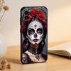 Mexican Catrina Skull Girl Phone Case For Samsung S25,S24,S21,S22,S23,S30,Ultra,S20,Plus,Fe,Soft Silicone Black Cover
