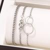 5 Piece Set Women Geometric Chains Metal Beaded Bracelets Interlocking Bracelets Fashionable High-end And Versatile Accessories