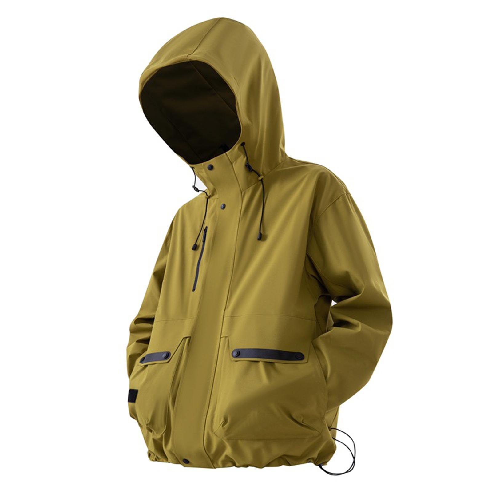 

Men Hiking Travel Lightweight Hooded Windbreaker Full Zip Softshell Hoodie Jackets L