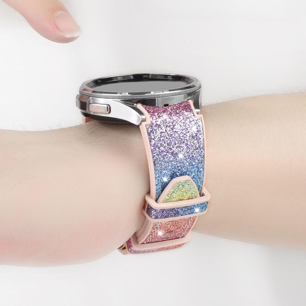 No Gaps Band For Samsung Galaxy Watch 7 40mm/44mm Glitter Gradient Color Bracelet Galaxy Watch7 FE 6 4 Classic/5 Pro 45mm 43mm 46/47mm Silicone Strap