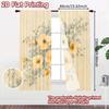 2D FLAT PRINTING 2pcs Curtains (Without Rod) Floral Pattern with Orange Blooms Valentine is day Festival Popular Curtains&Drapes