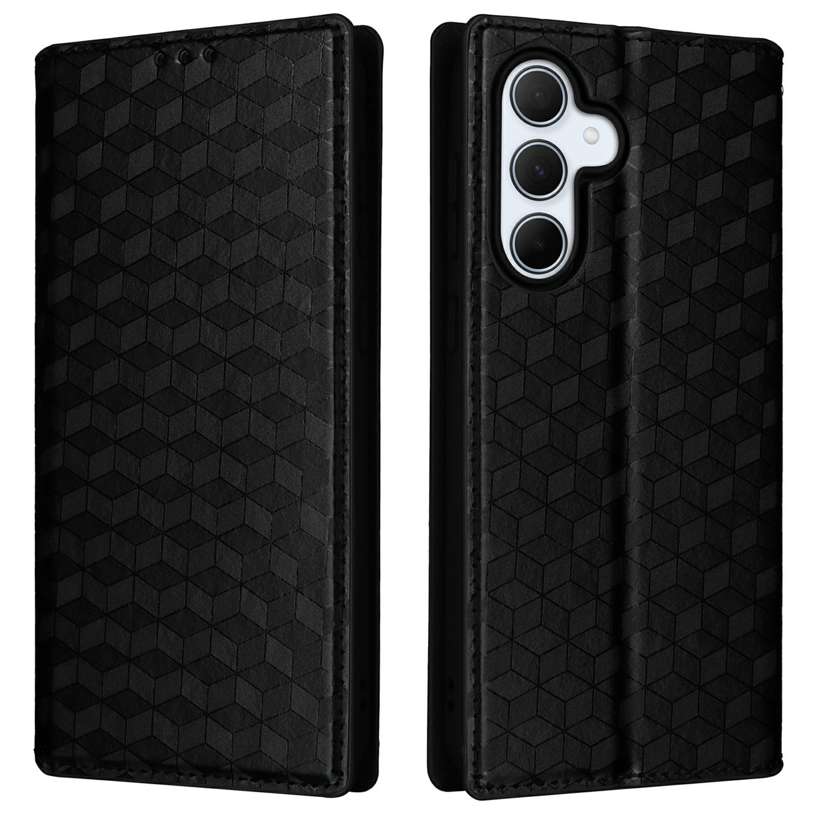 

Для Samsung Galaxy A36 5G Чехол-кошелек Ромбовидный отпечаток Кожаный чехол для телефона Black