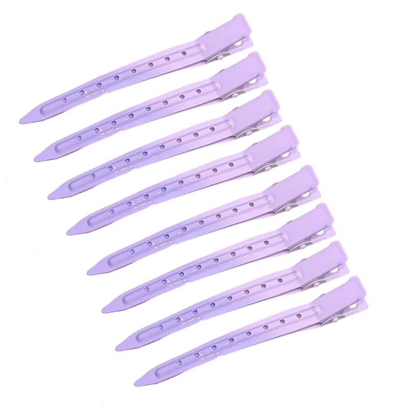 Pack Of 8 No Trace Hair Clip For Women Hair Styling Professional Salon Use Bright Color