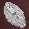 1Pc Rhinestone Beaded Epaulette Punk Coat Suit DIY Chain Tassel Badge Shoulder Patches Appliques Tassel Trim Crystal Decor