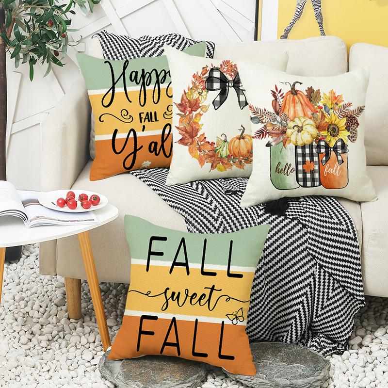 New Literary Maple Leaf Pillow Cover Thanksgiving Decoration Home Sofa Pillow Cover Pillow