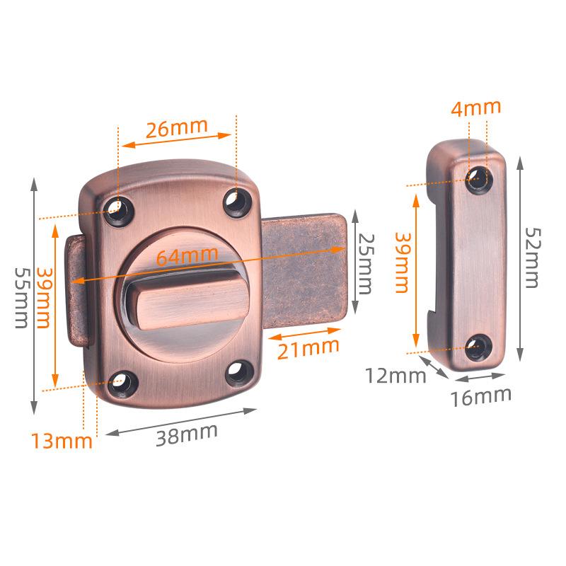 Încuietoare de ușă Cârlig din metal turnat Încuietoare de blocare Uși de toaletă Încuietoare de poartă glisantă în unghi drept