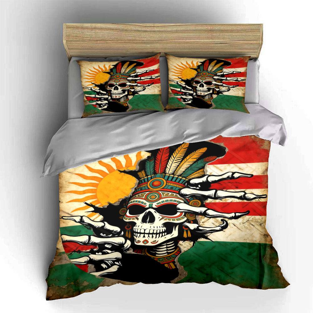 Skull Design Three-Piece Set Soft Comfortable Duvet Cover Bedding Set Included 1*Duvet Cover & 2*Pillowcases, Gift