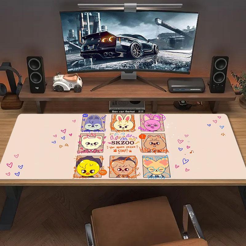 Animal Friends Large Size Mouse Pad Large Gaming Table Cushion Nonslip Laptop Tablet Big Mousepad Xxl Mat Mini Pc Playmat With Lock Edge