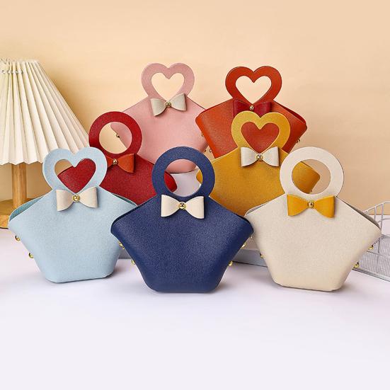 5 db-os ajándéktáska Kényelmes színes mini kézitáska Műbőr cukorkatáskák bulikhoz esküvők dekorációjához