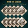 10 stk Parkettfliser mønster veggklistremerke Vannstråledekorasjon kjøkken baderomsskap vanntett keramisk kunsttapet oljebestandig