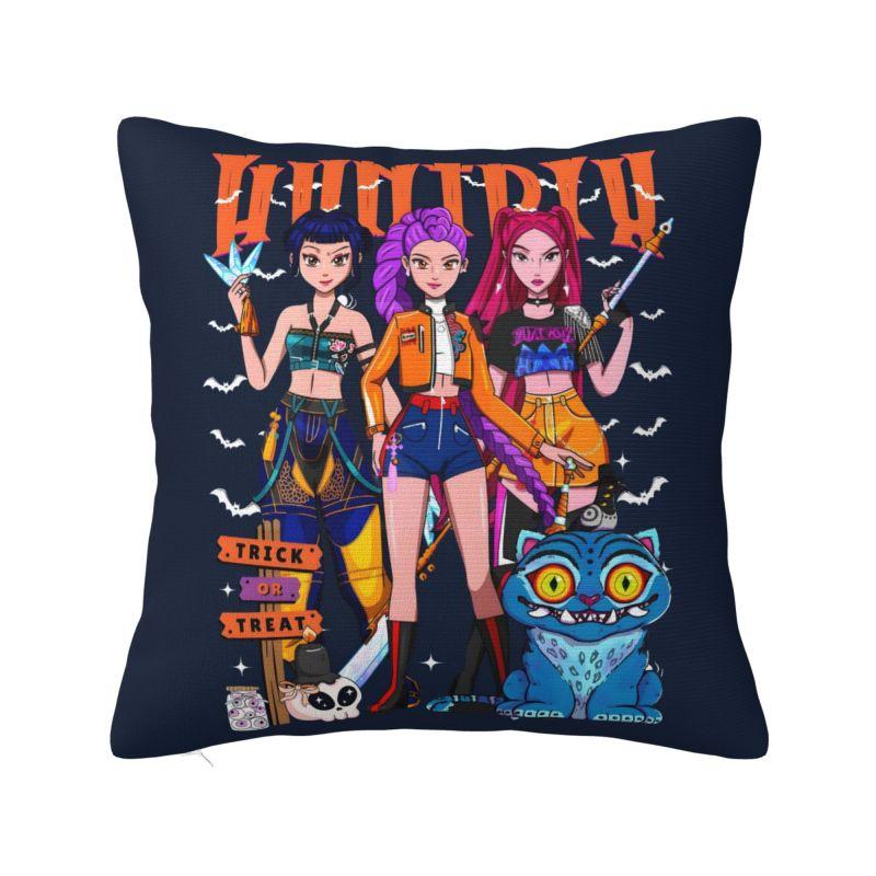 Vlastní povlak na polštář v severském stylu Kpop Hunter Demons 40x40cm Polyester Huntrix Povlak na polštář na pohovku Čtvercový povlak na polštář
