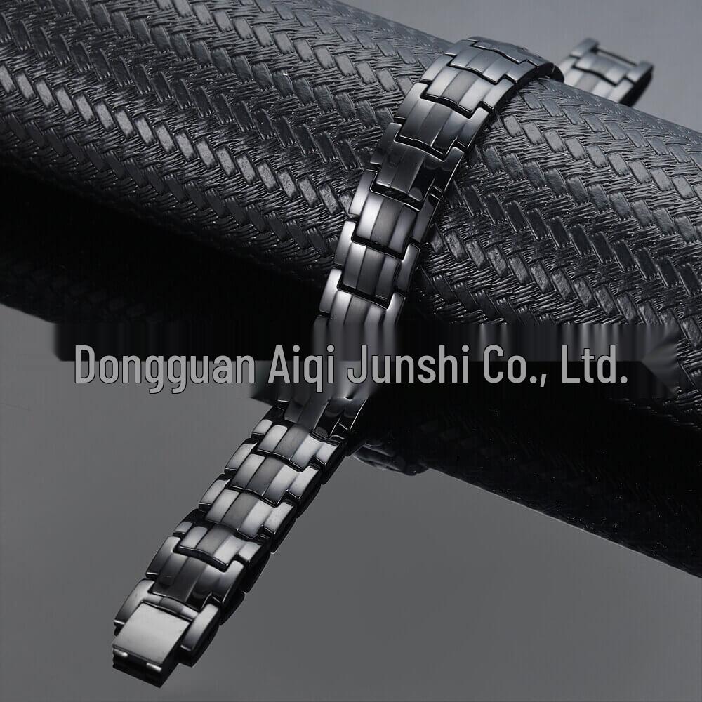 Men's Magnetic Titanium Bracelet with Germanium Beads - Stainless Steel Jewelry