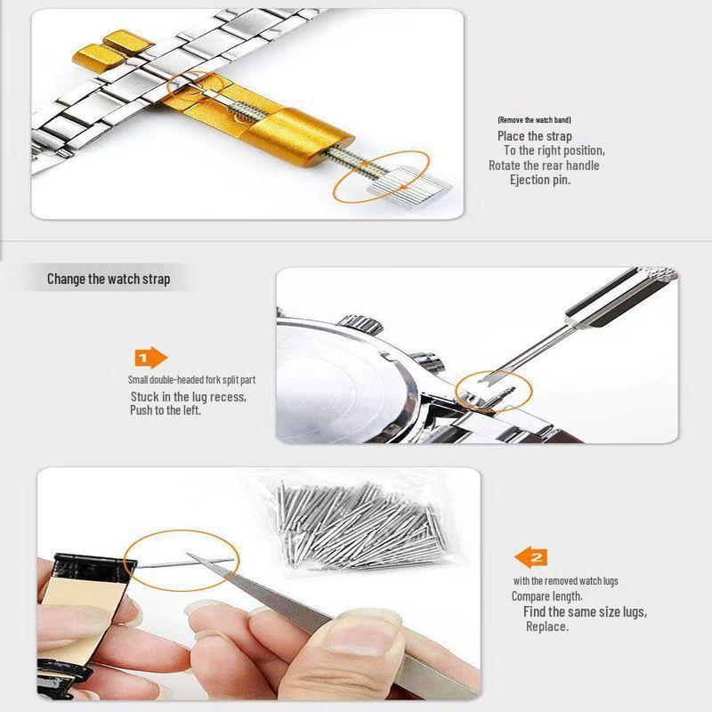 168-Piece Watch Repair Tool Set for Disassembly, Battery Replacement & Band Removal