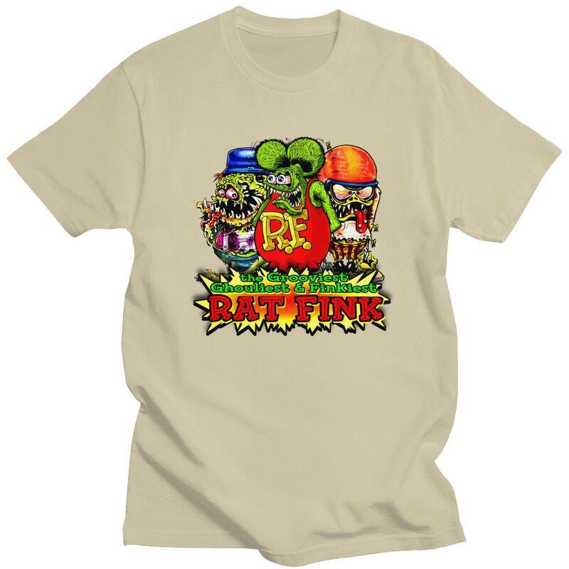 Custom Anime Cartoon Rat Fink T Shirt for Men Tshirt Tee Tshirts Loose Fit Clothing