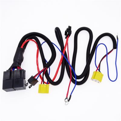 1Pc for H4/9003 Car Headlight Connector Booster Cable Relay Fuse Socket Black Wire Harness Car Light Accessories