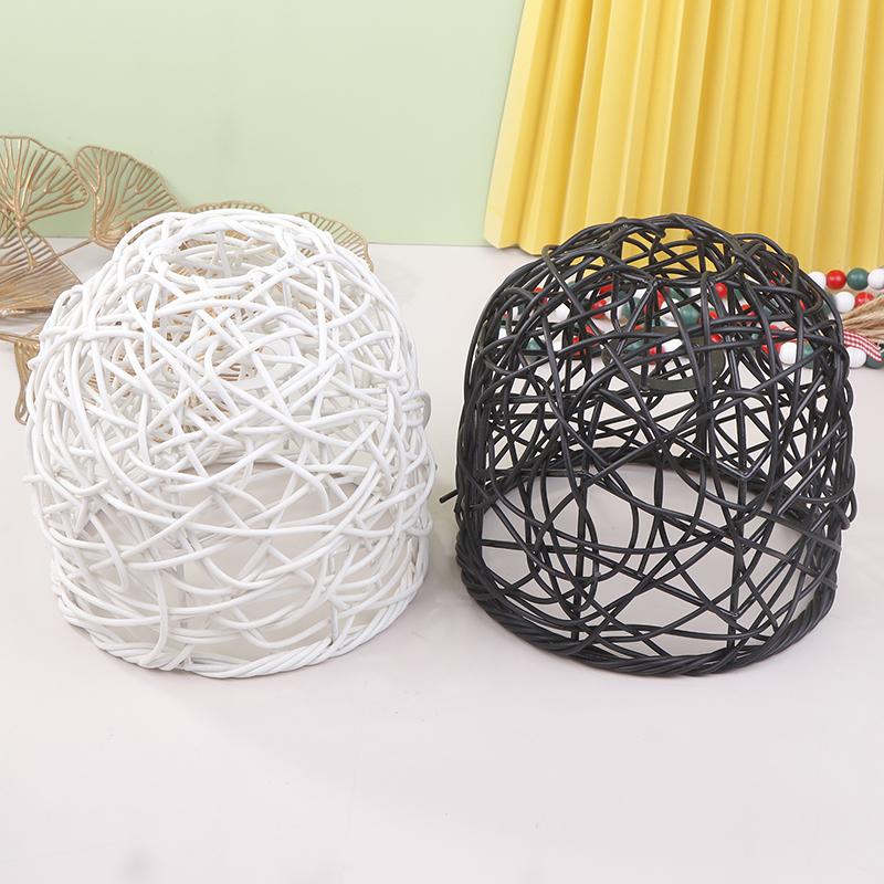 Taklit Rattan Dokuma Sanat Abajur Plastik Rattan Avize Abajuru B & B Otel Restoran Asılı Üst Düzey Aydınlatma