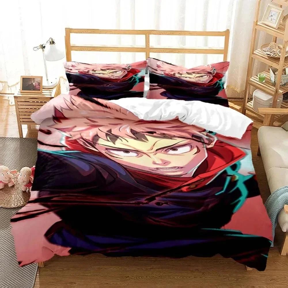 

3D Print Anime Jujutsu Kaisen Gojo Satoru Comfortable Duvet Quilt Cover Pillowcase Bedding Set Bedroom Decoration Home Textile 70x133cm