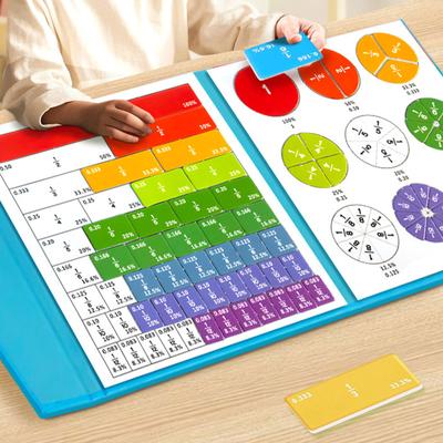 Magnetic Fraction Tiles & Fraction Circles Learning Puzzle Game Set for Preschool Math Manipulatives Educational Tool