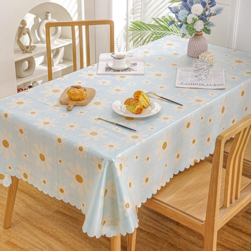 Home Decoration Waterproof and Oil Proof Tablecloth Pastoral Printed Pattern Flowers Geometric Rectangular Dining Table Cloths Kitchen Accessories