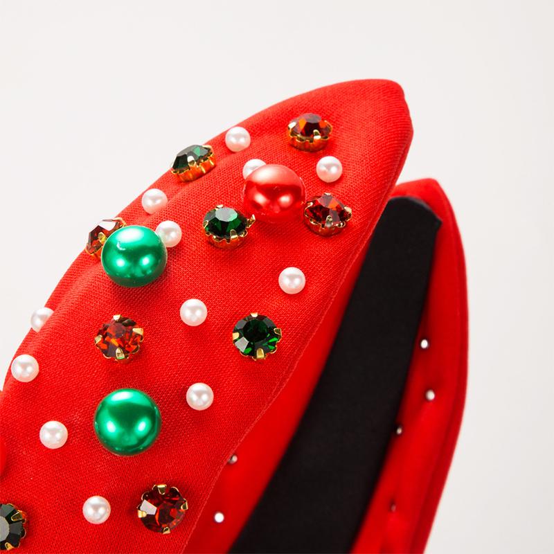 Christmas Headband Fashion Beads Rhinestone Christmas Hair Accessories For Women