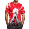 Men's Halloween Printed Round Neck Raglan Short Sleeve Top T-Shirt