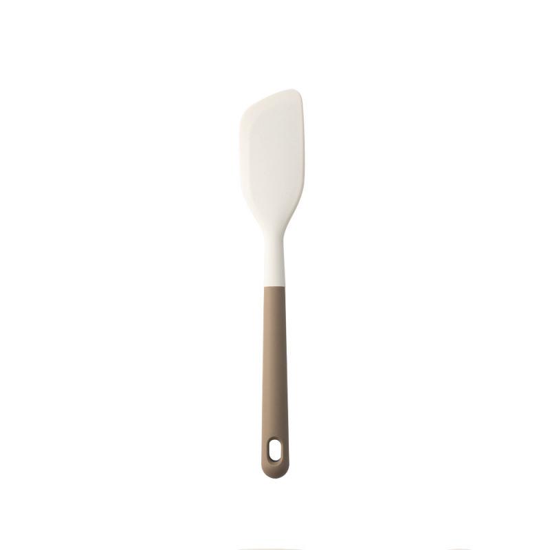 Heat-Resistant Silicone Kitchenware Set: Spatula, Soup Ladle, Slotted Spoon, Rice Spoon, Frying Pan Scraper, Oil Brush, and Flour Grabber.