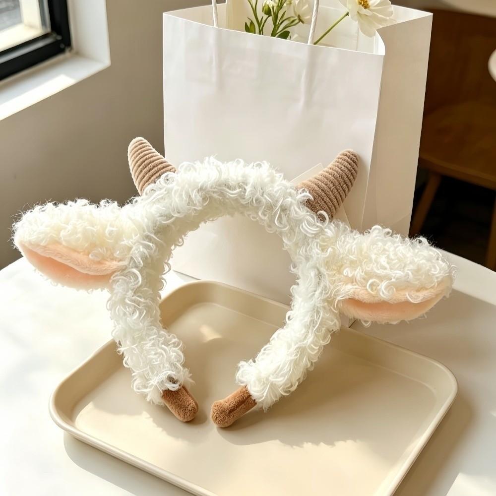Cute Animal Headdress Lace Sheep Ear Hair Hoop Fashion Plush Lamb Headband Party