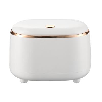Mini Trash Can with Press Type Lid Plastic Oval Tiny Desktop Countertop Waste Garbage Bin Or Home