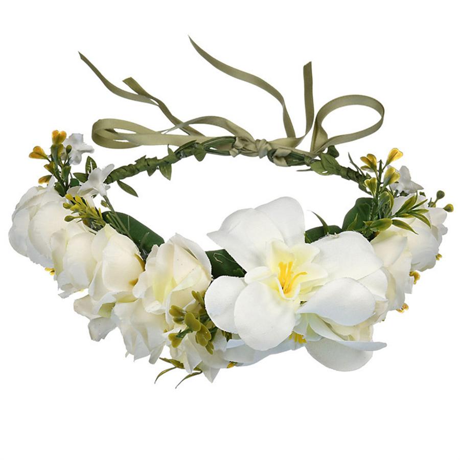 New Fashion Sweet Princess Flower Hair Wreath Floral Hairbands Beach Headband Party Boho Headbands Bridal Bridesmaid Headdress