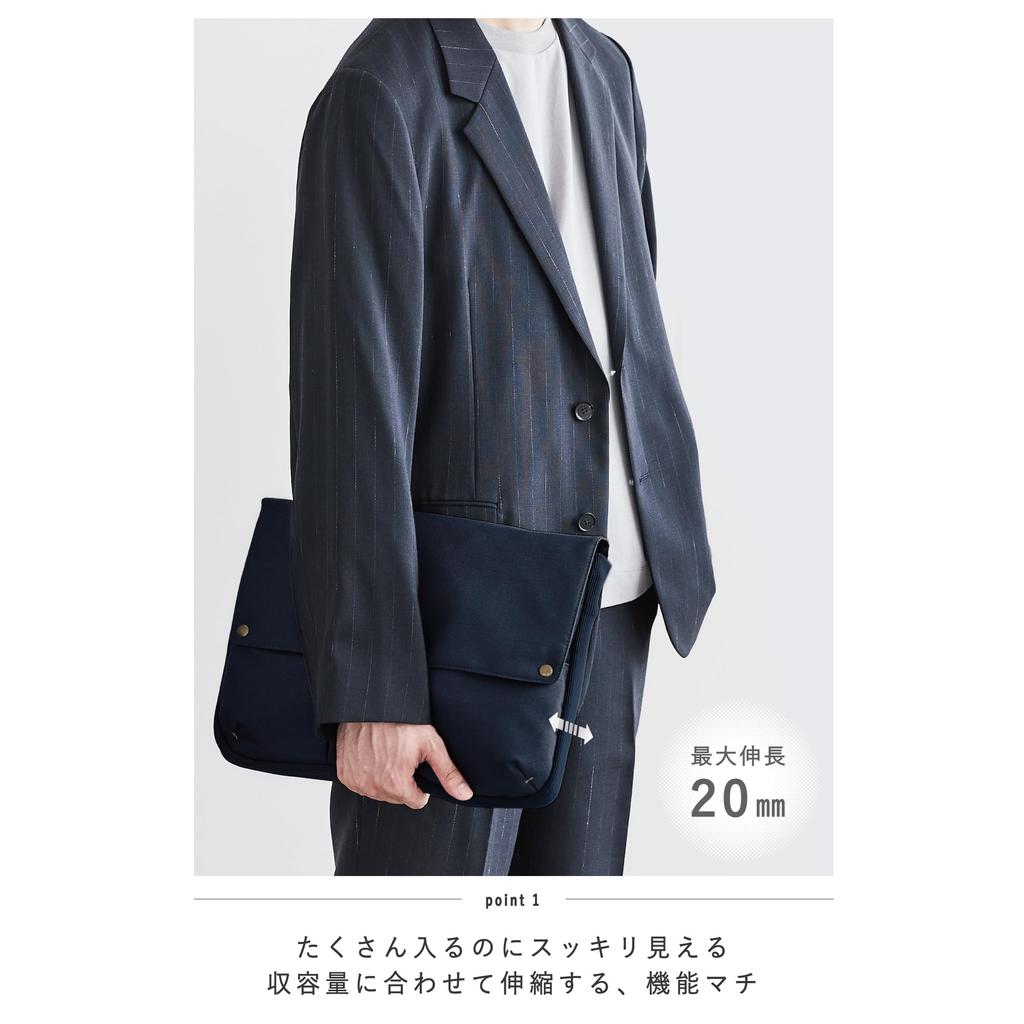 Kokuyo BIZRACK Bag-in-Bag Laptop Bag, 13.3-inch, Clutch Bag, A4 Size, Horizontal, Business, Smoky Navy, Kaha-BRB130DB