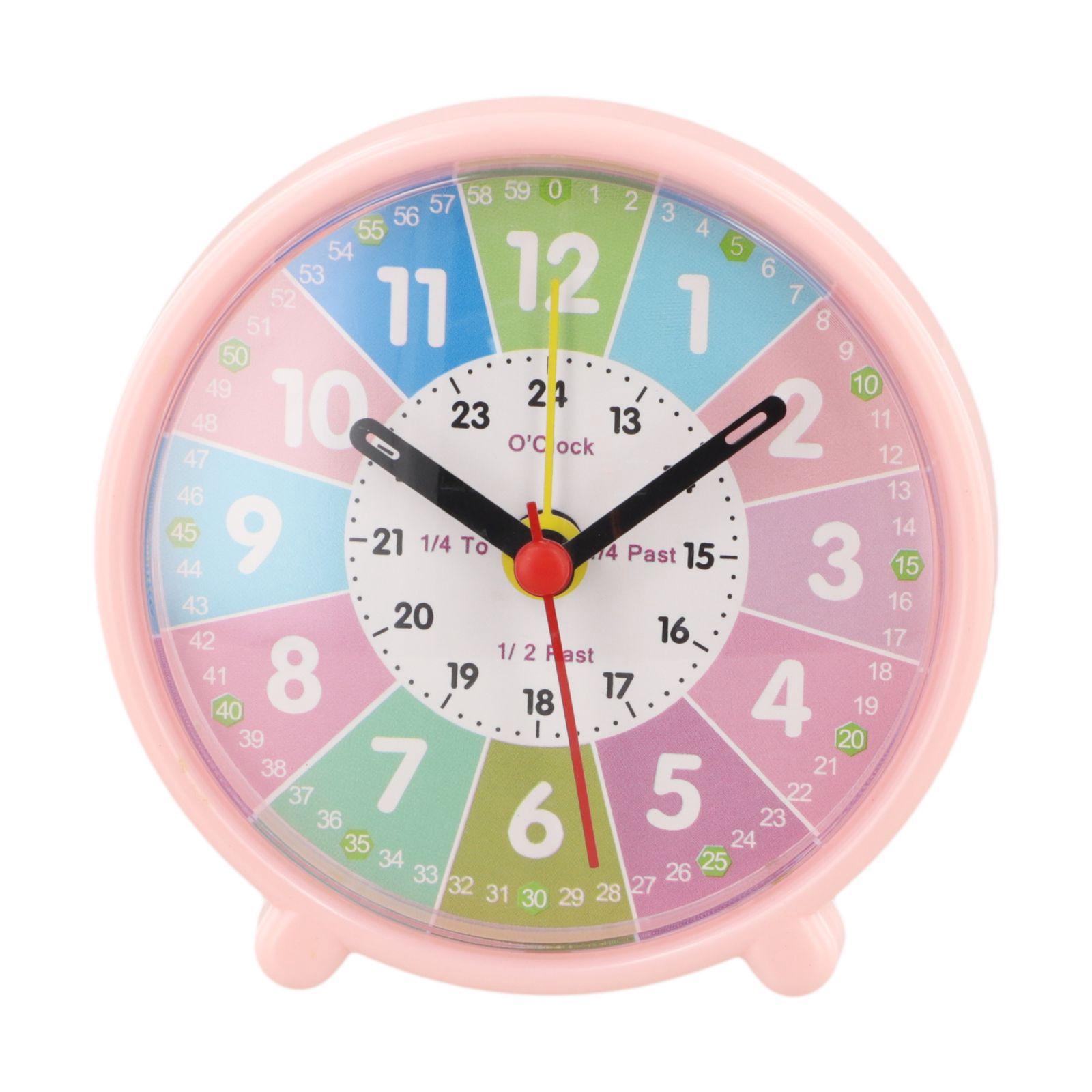 Kid s Classroom Clock Silent Learning Clock Battery Operated Early School Pink