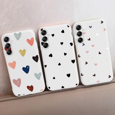 Heart Patterned Soft Silicone Case For Samsung A55 35 M35 S24 Xiaomi Redmi Note 13 Pro iPhone Huawei Honor Realme Camera Protective Shockproof Cover