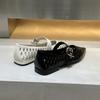 Fashion 2025 Summer Women's Shoes New Patent Leather Low Heel Shoes Pointed Toe Shallow Mouth Hollow Mary Jane Shoes Fashionable Sandals
