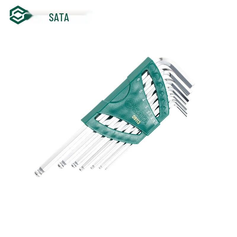 SATA 09113 7-Piece Extra-Long Ball End Hex Key Set