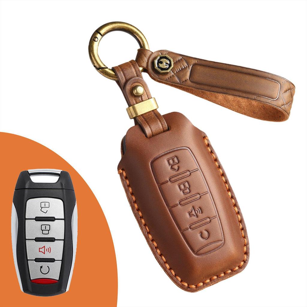Handmade Leather Retro Key Cover for Haval H6S, H9, M6, First Love, Big Dog, Great Wall Cannon