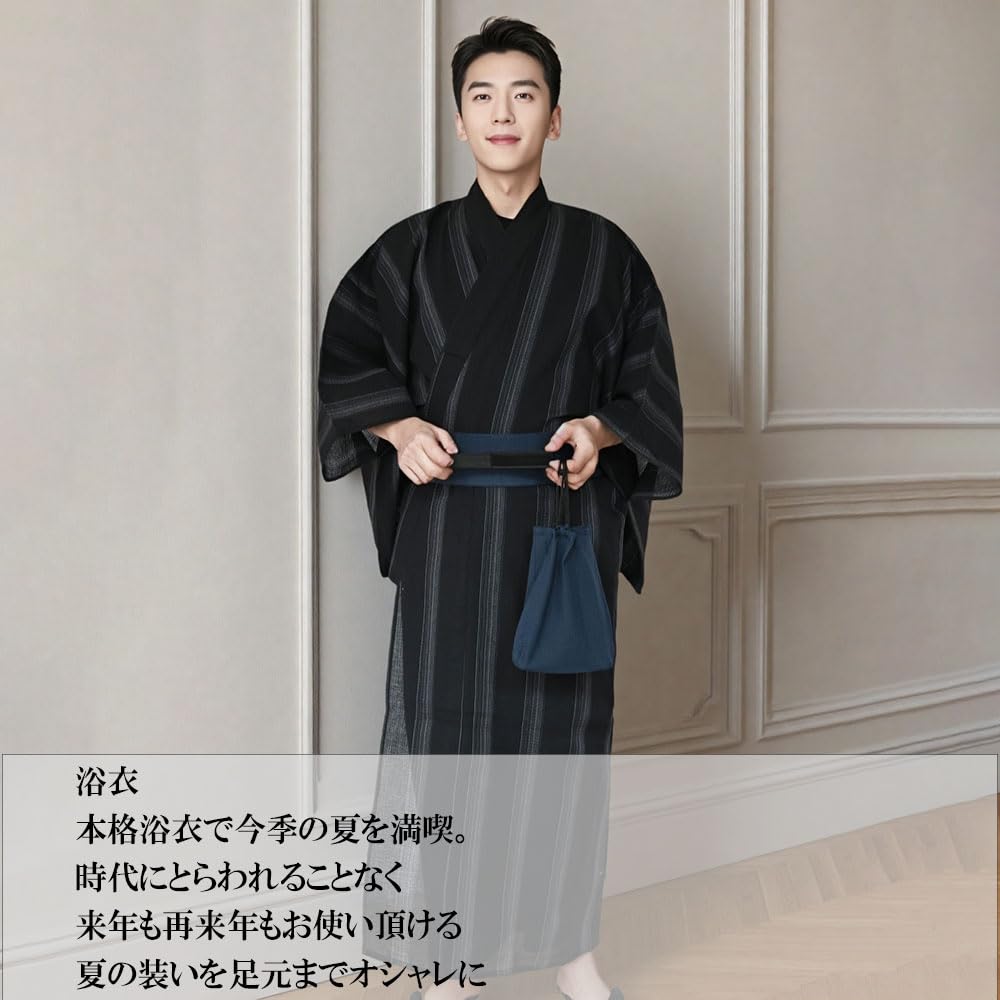 Yukata FBA [HOHO AYUMU] Men's (Single Item) [K Pattern] [Size L]