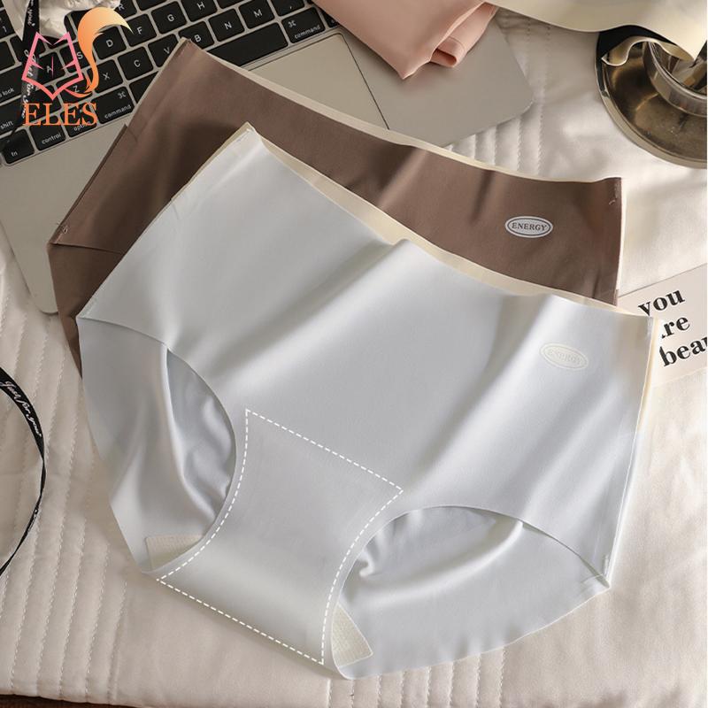 Ice Silk Seamless Contrast Color Girls Underwear Female Breathable Extended Crotch Summer Thin Triangle Underwear Ladies