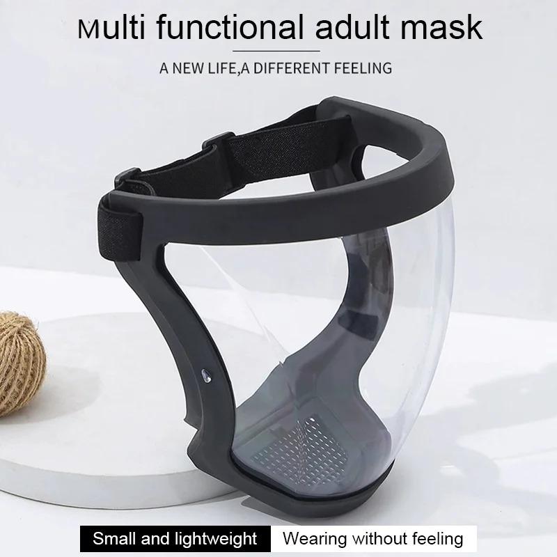 Transparent Full Faceshield Reusable Dustproof Anti-fog Mask HD Safety Glasses Kitchen Protection Anti-splash Mask With Filters