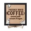 Holiday Atmosphere Home Decor Halloween Wooden Coffee Photo Frame, Retro Distressed Sign for Decorative Holder Countertop Decor, Rustic Autumn
