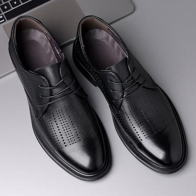 Summer Men's Business Hollow Leather Shoes Men's Genuine Leather Formal British Wedding Shoes