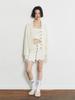 HALF DEVIL US Knit V-Neck Collared Cardigan_Ivory