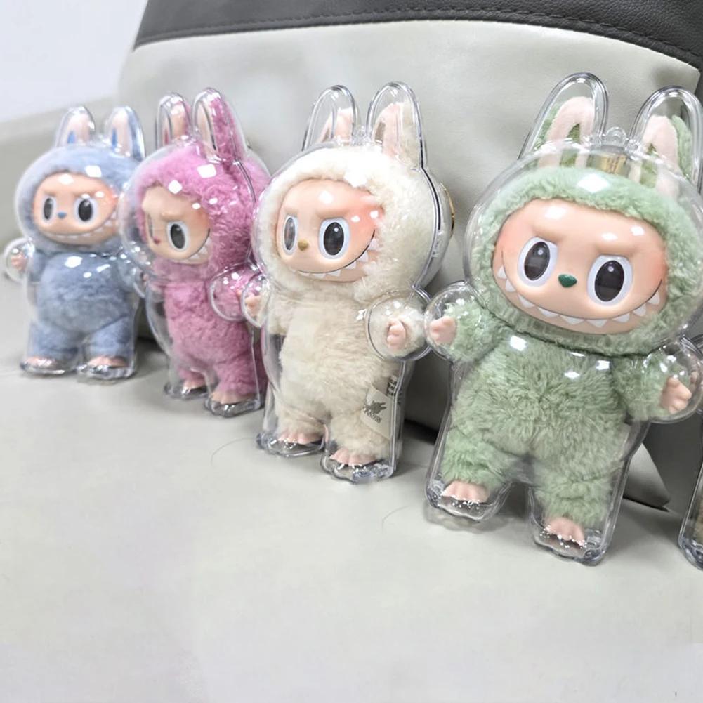 New 17cm LABUBU Clear Macaron Case, Dust Case, Housings, Popmart Bubble Mart Doll Accessories, Doll Accessories, Christmas Gifts